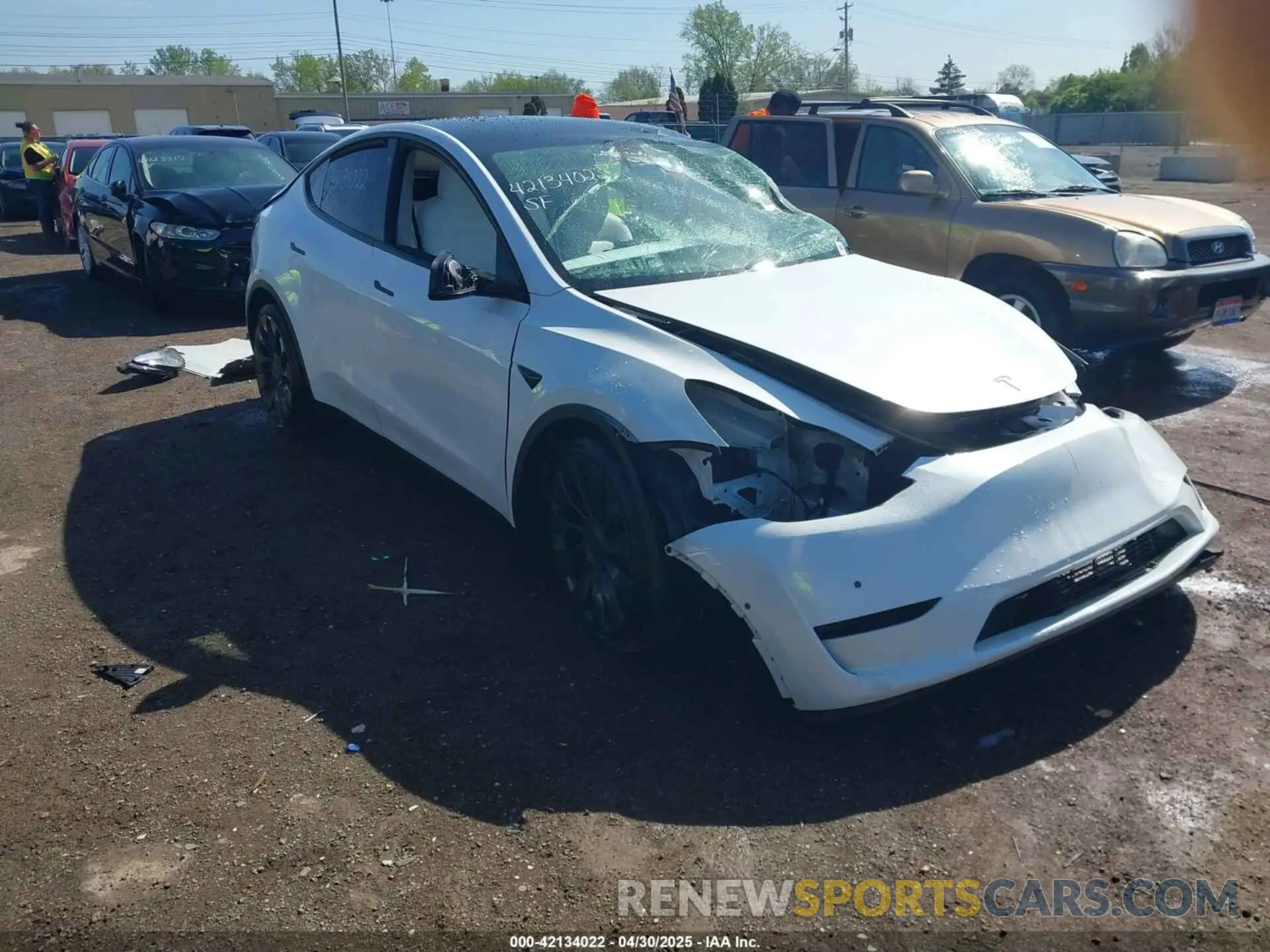 1 Photograph of a damaged car 5YJYGDEF0MF076263 TESLA MODEL Y 2021