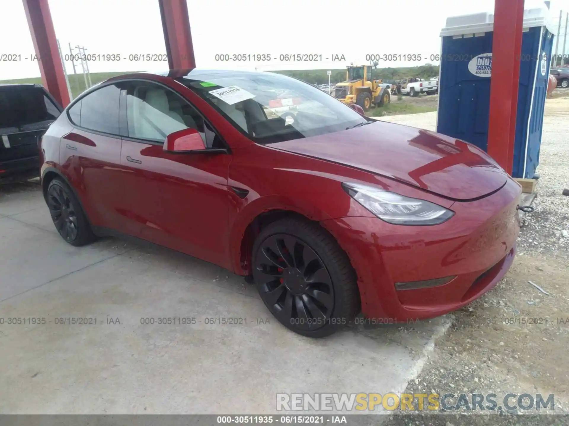 1 Photograph of a damaged car 5YJYGDEF0MF081477 TESLA MODEL Y 2021