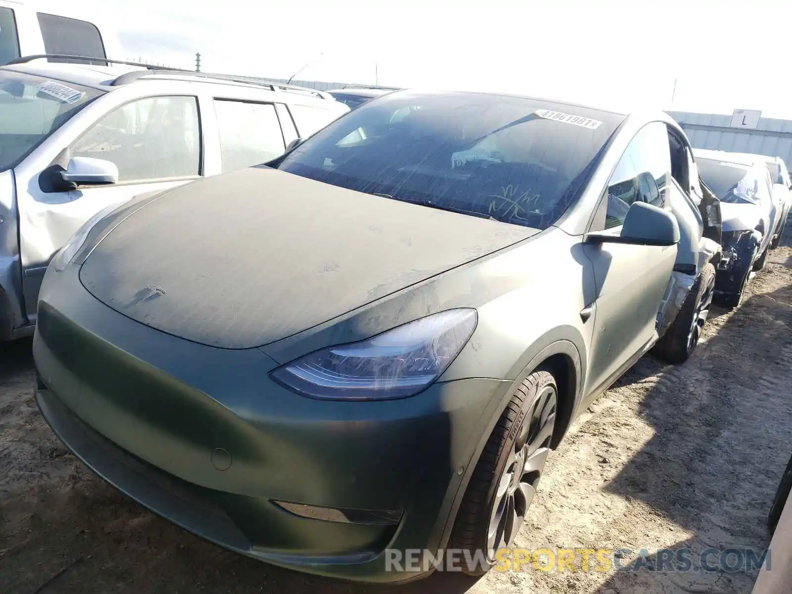 2 Photograph of a damaged car 5YJYGDEF0MF098814 TESLA MODEL Y 2021