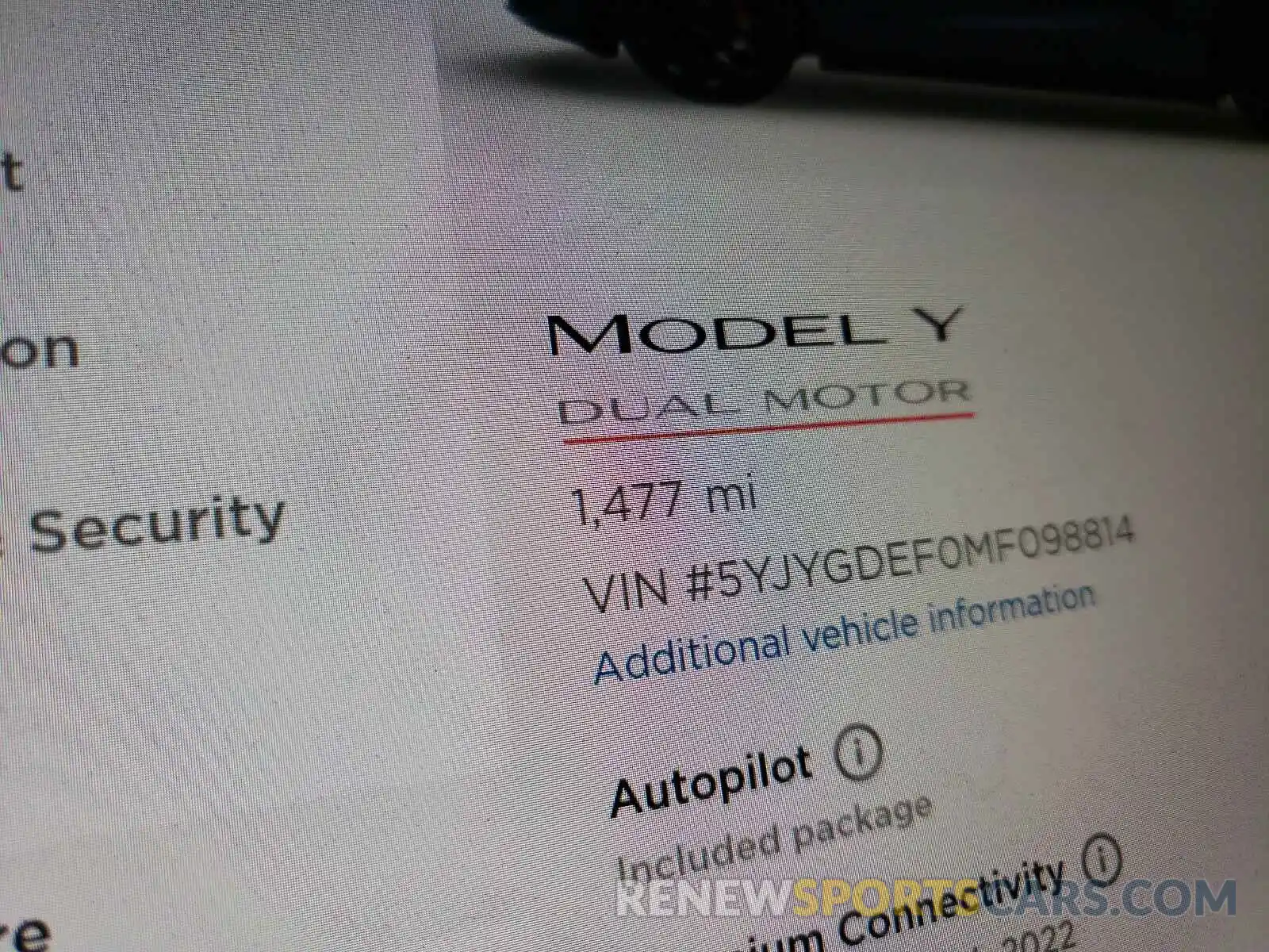 8 Photograph of a damaged car 5YJYGDEF0MF098814 TESLA MODEL Y 2021