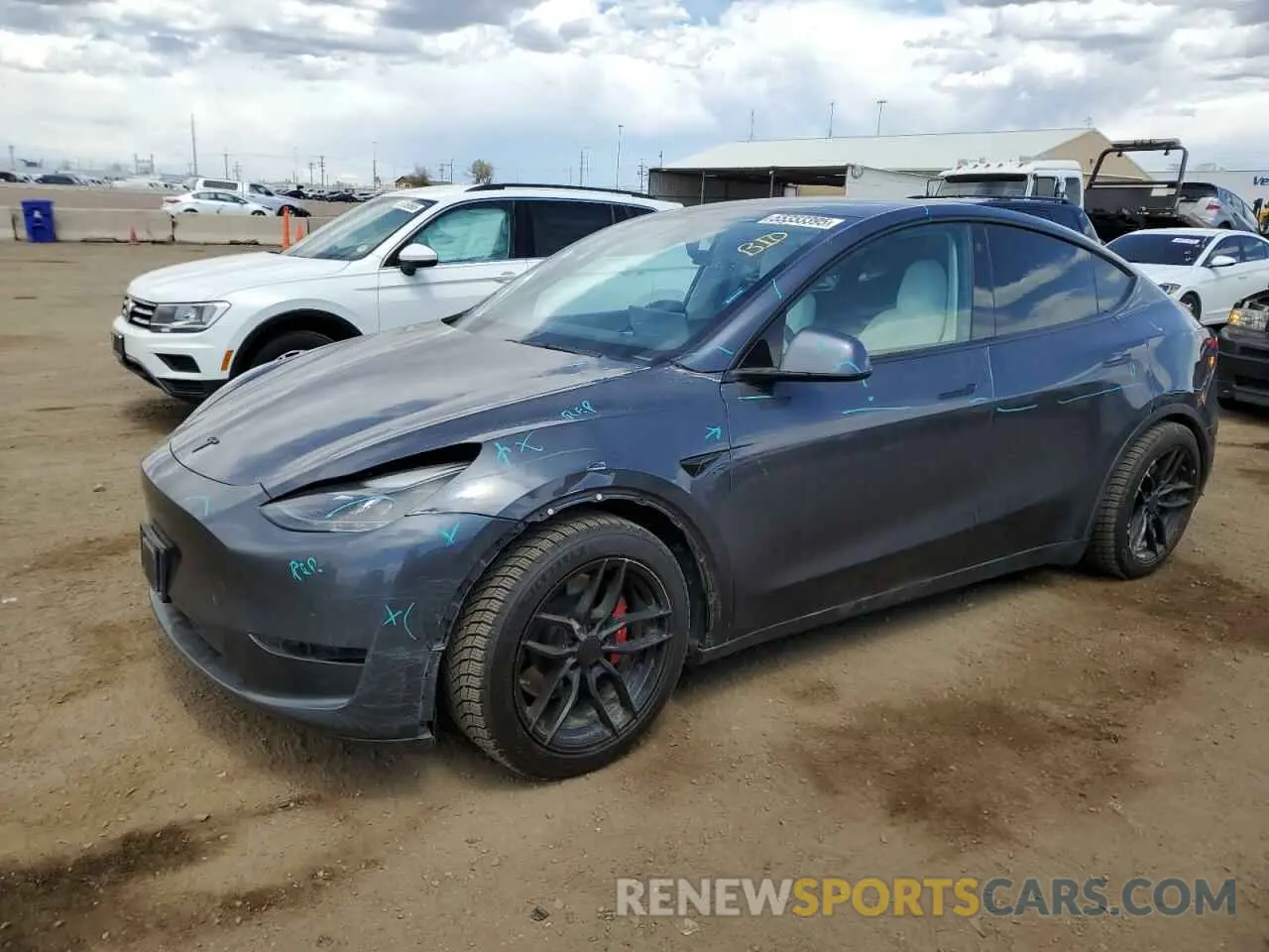 1 Photograph of a damaged car 5YJYGDEF0MF137692 TESLA MODEL Y 2021