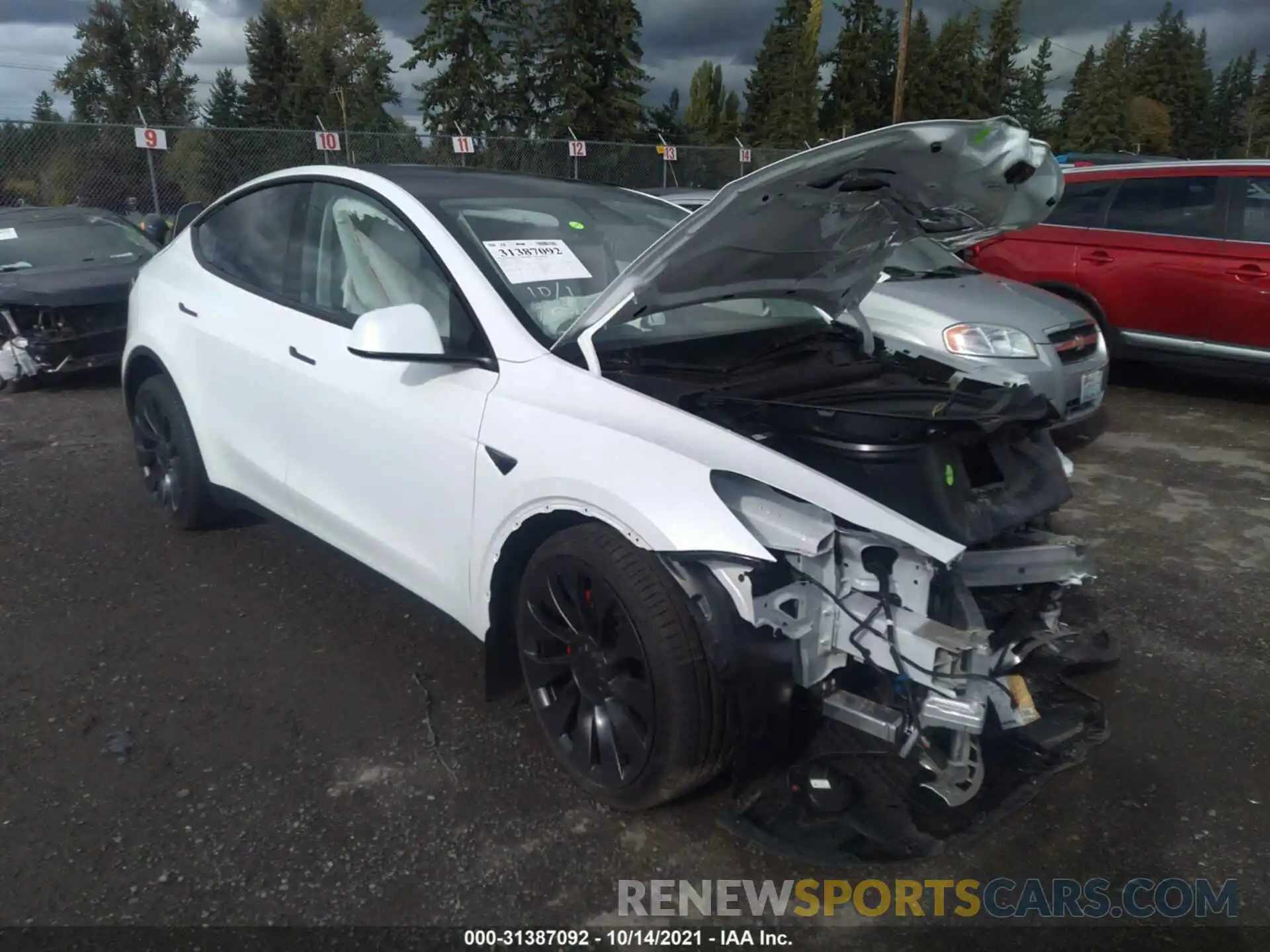 1 Photograph of a damaged car 5YJYGDEF0MF270842 TESLA MODEL Y 2021