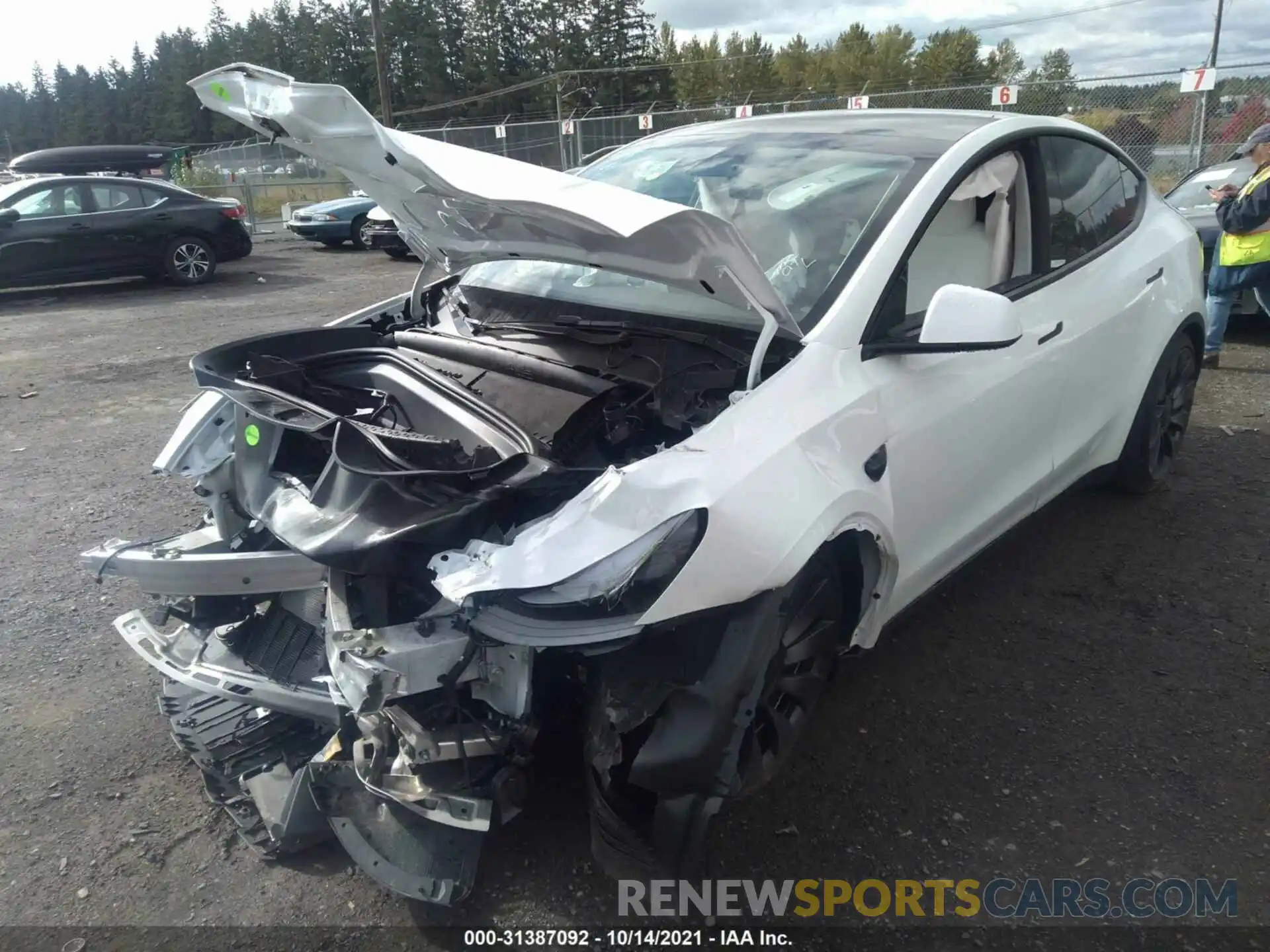 2 Photograph of a damaged car 5YJYGDEF0MF270842 TESLA MODEL Y 2021