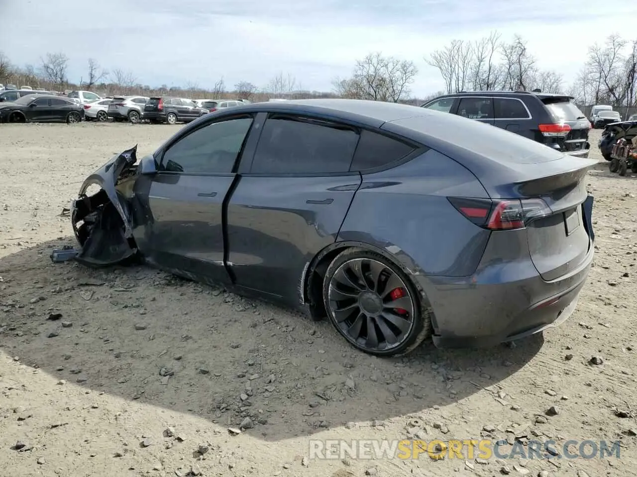 2 Photograph of a damaged car 5YJYGDEF1MF249045 TESLA MODEL Y 2021