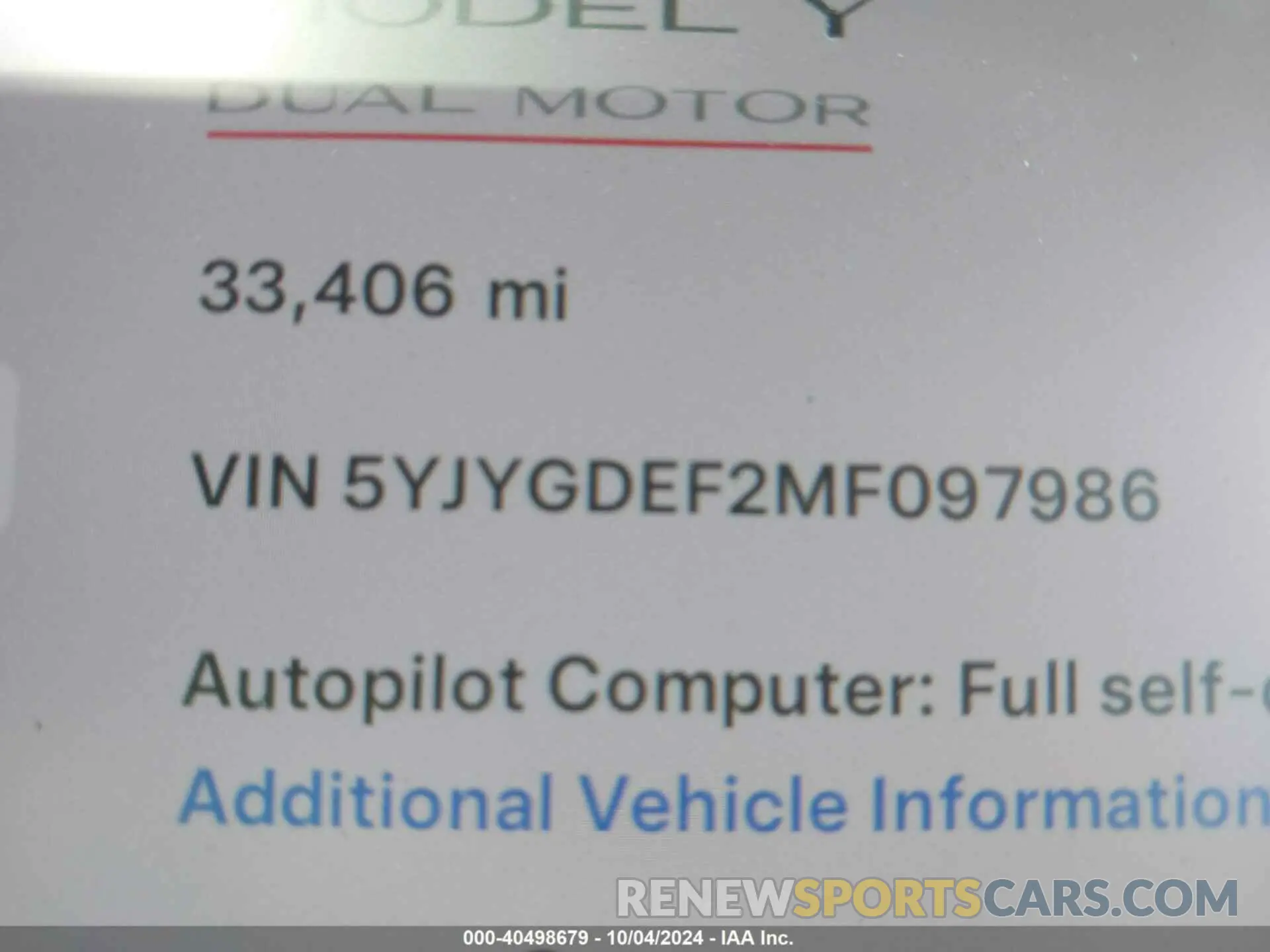 16 Photograph of a damaged car 5YJYGDEF2MF097986 TESLA MODEL Y 2021