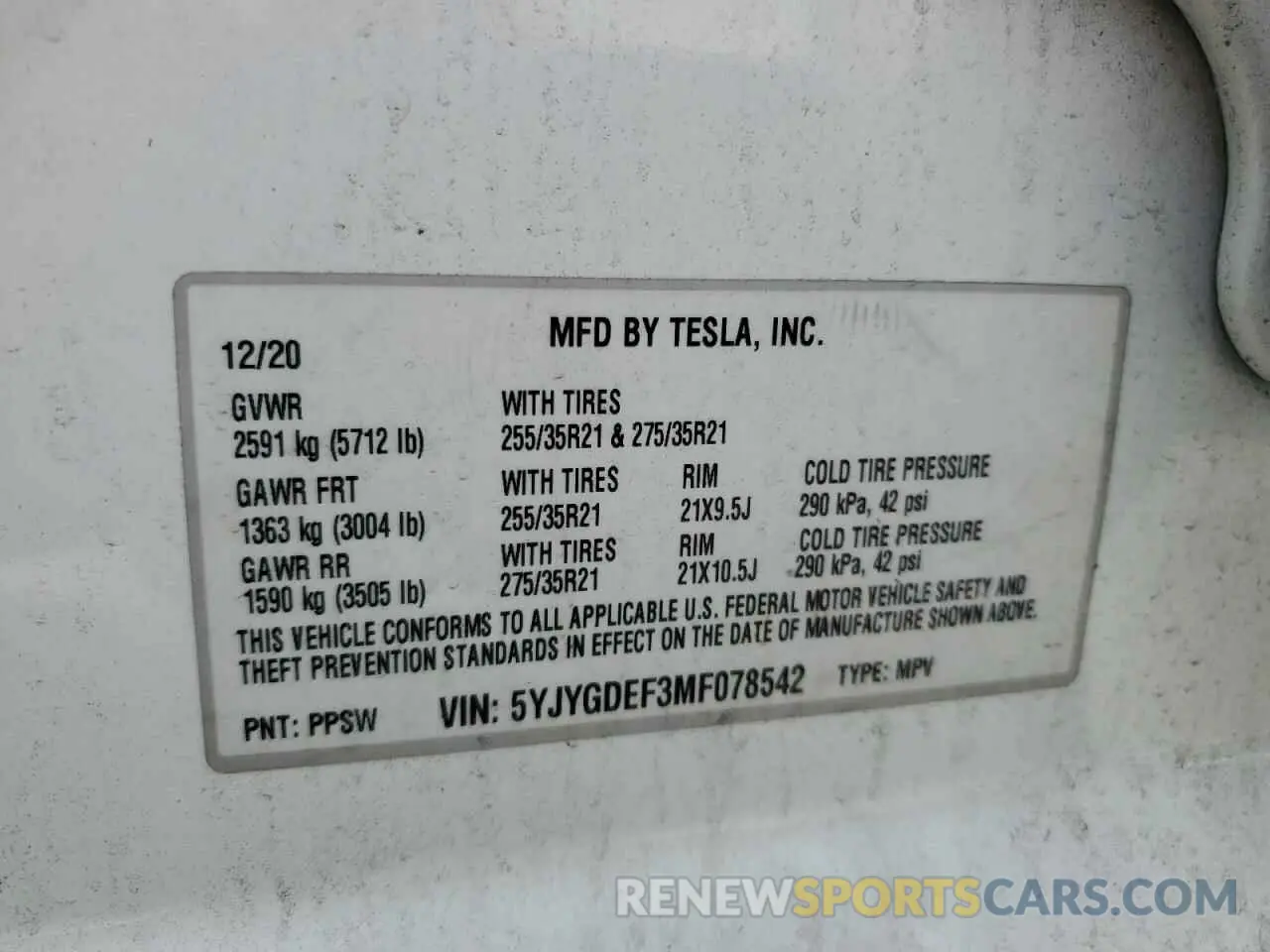 13 Photograph of a damaged car 5YJYGDEF3MF078542 TESLA MODEL Y 2021