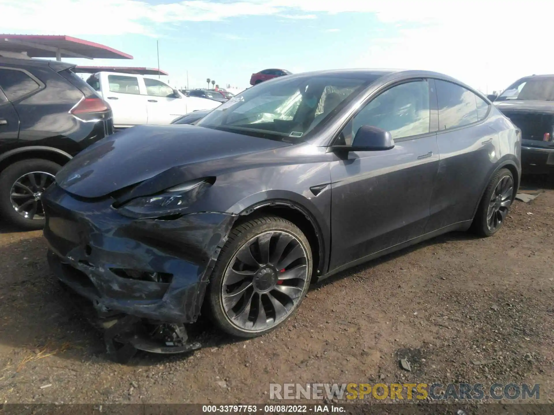 2 Photograph of a damaged car 5YJYGDEF3MF134088 TESLA MODEL Y 2021