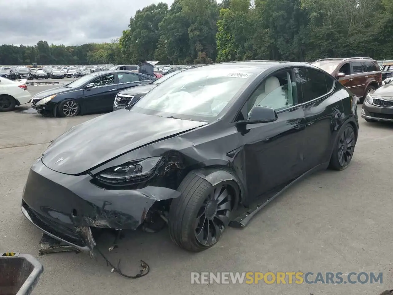 1 Photograph of a damaged car 5YJYGDEF4MF139588 TESLA MODEL Y 2021