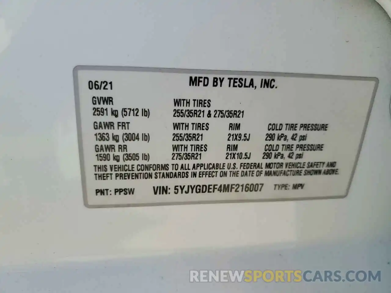 12 Photograph of a damaged car 5YJYGDEF4MF216007 TESLA MODEL Y 2021