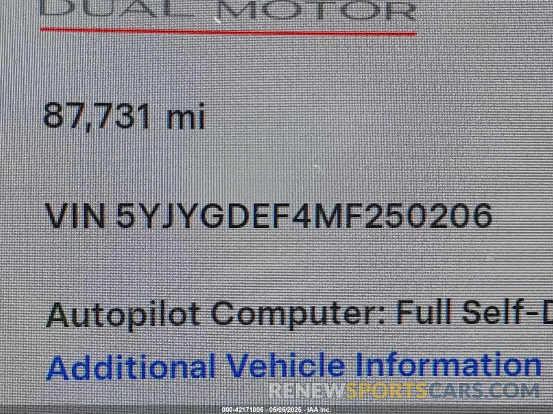 9 Photograph of a damaged car 5YJYGDEF4MF250206 TESLA MODEL Y 2021