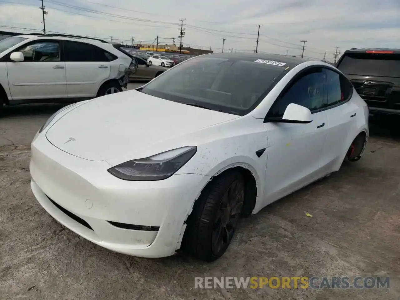 1 Photograph of a damaged car 5YJYGDEF4MF262324 TESLA MODEL Y 2021