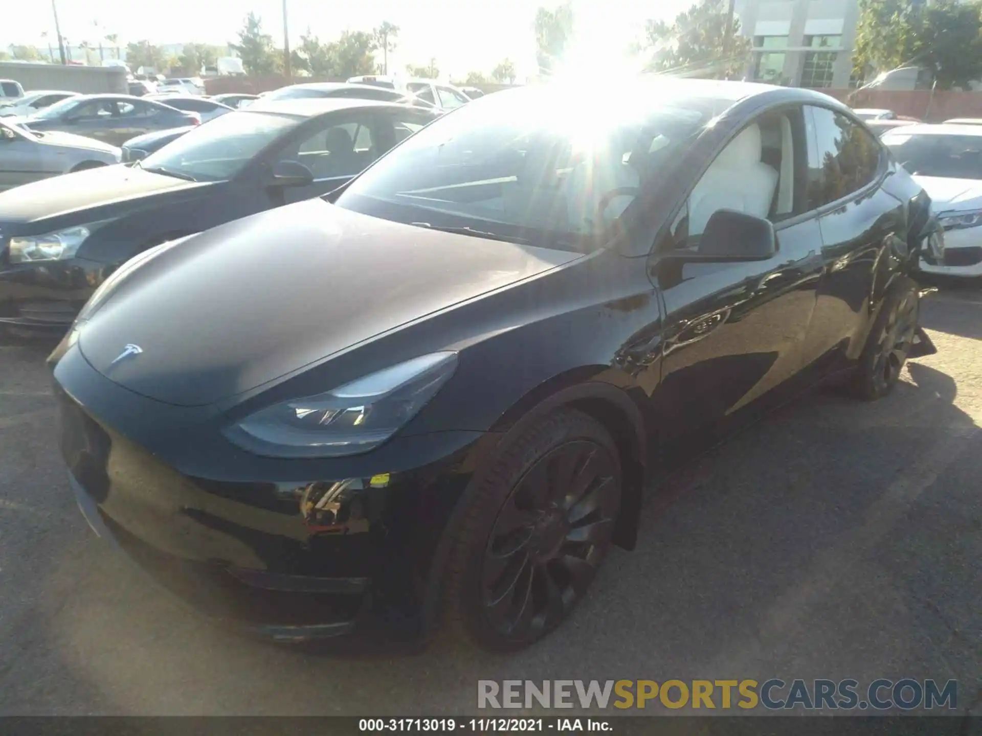 2 Photograph of a damaged car 5YJYGDEF4MF269760 TESLA MODEL Y 2021