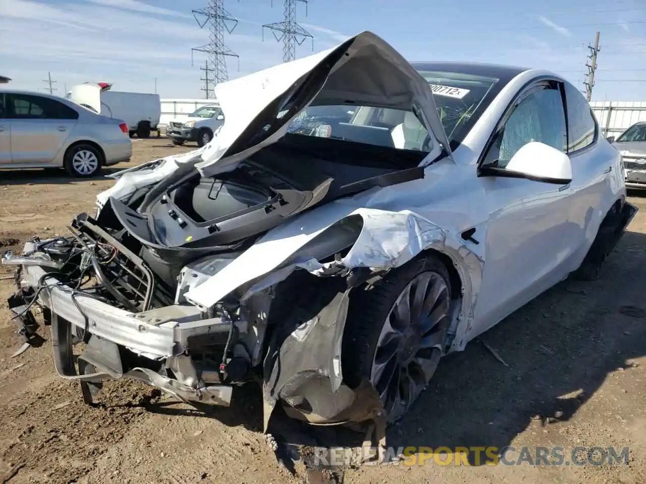 2 Photograph of a damaged car 5YJYGDEF5MF079109 TESLA MODEL Y 2021