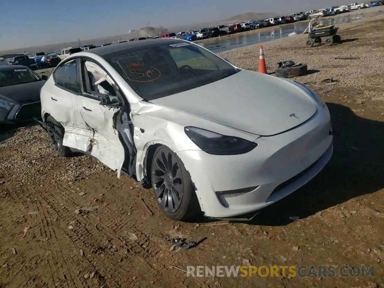 1 Photograph of a damaged car 5YJYGDEF5MF146730 TESLA MODEL Y 2021