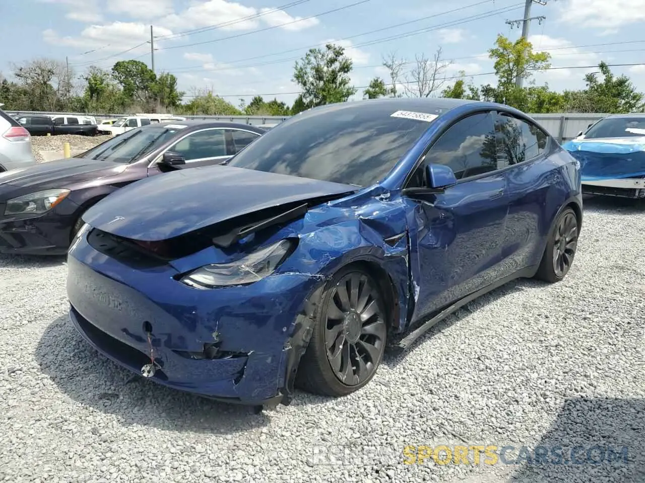1 Photograph of a damaged car 5YJYGDEF5MF194681 TESLA MODEL Y 2021
