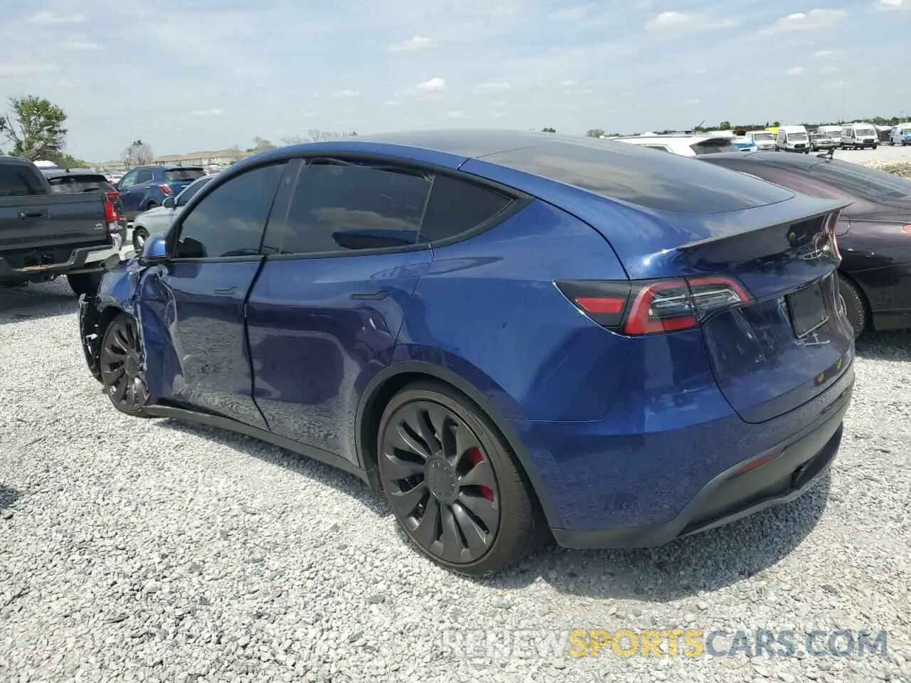 2 Photograph of a damaged car 5YJYGDEF5MF194681 TESLA MODEL Y 2021