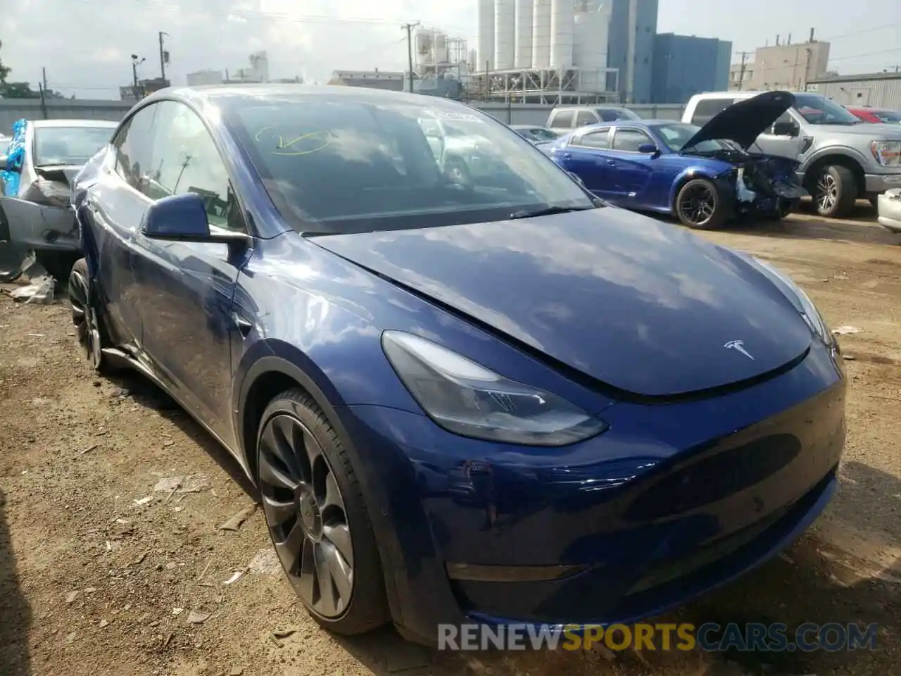 1 Photograph of a damaged car 5YJYGDEF5MF252367 TESLA MODEL Y 2021