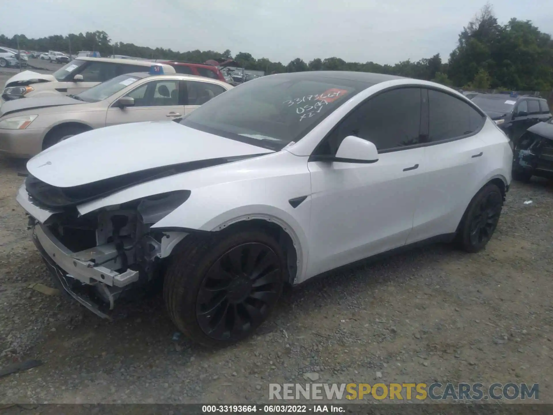 2 Photograph of a damaged car 5YJYGDEF6MF098185 TESLA MODEL Y 2021