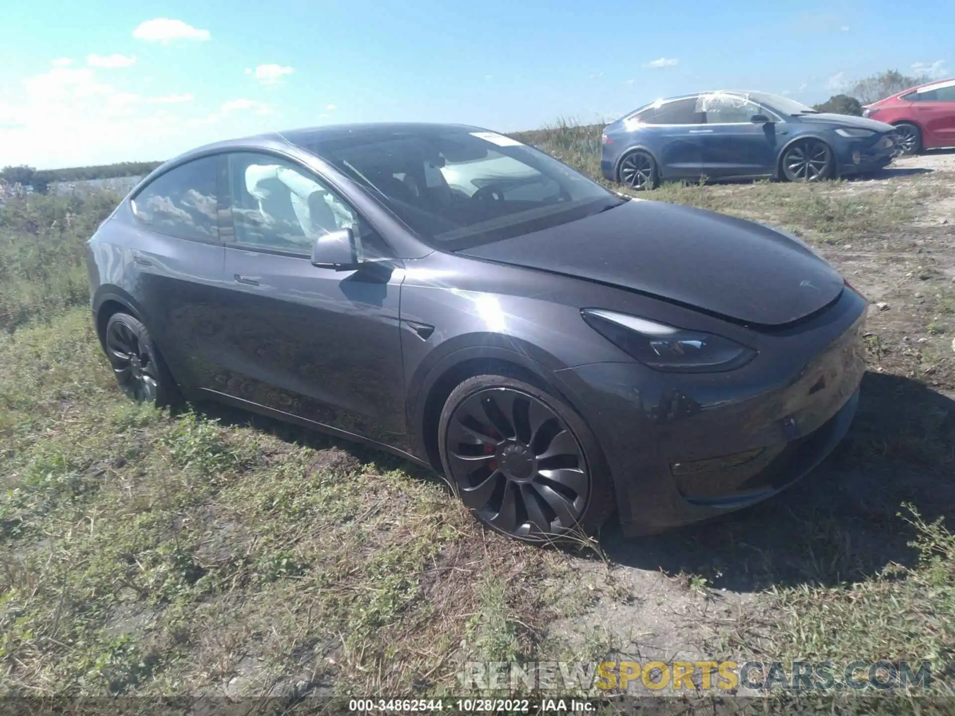 1 Photograph of a damaged car 5YJYGDEF6MF134683 TESLA MODEL Y 2021