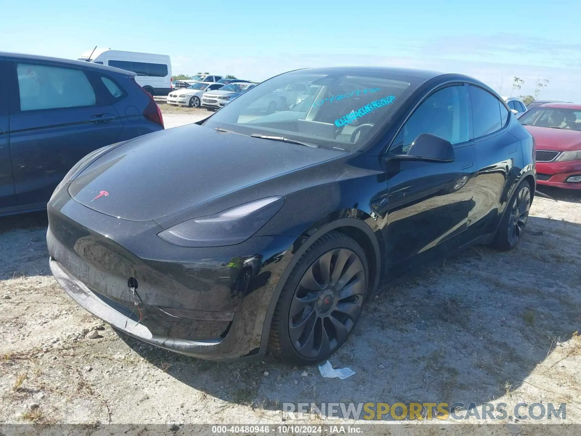 2 Photograph of a damaged car 5YJYGDEF7MF137656 TESLA MODEL Y 2021