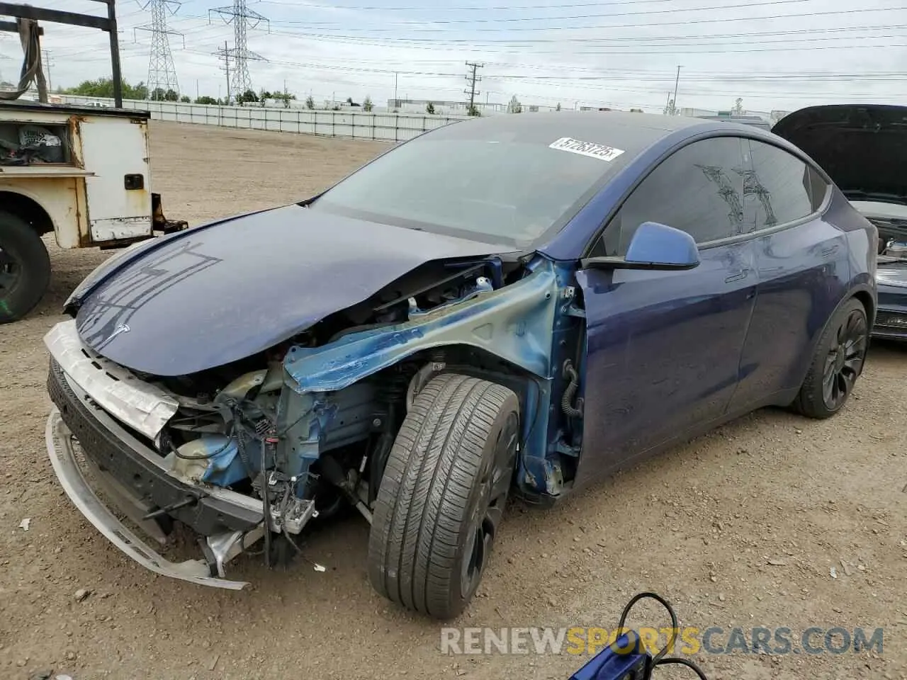 1 Photograph of a damaged car 5YJYGDEF7MF194987 TESLA MODEL Y 2021