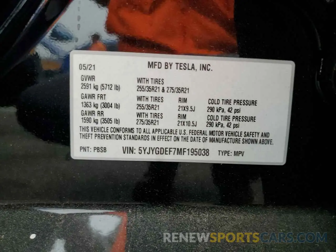 12 Photograph of a damaged car 5YJYGDEF7MF195038 TESLA MODEL Y 2021
