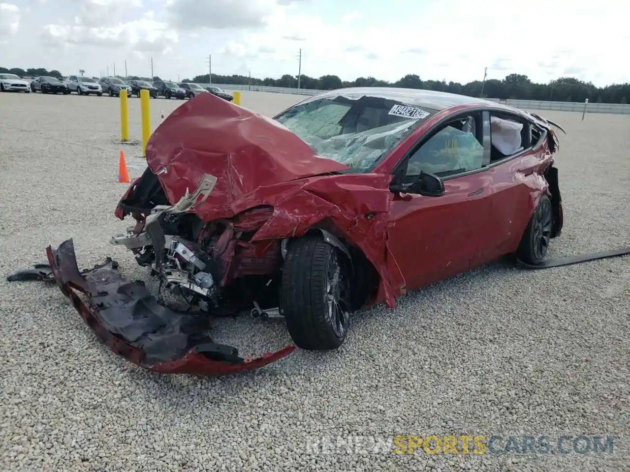 2 Photograph of a damaged car 5YJYGDEF7MF197310 TESLA MODEL Y 2021