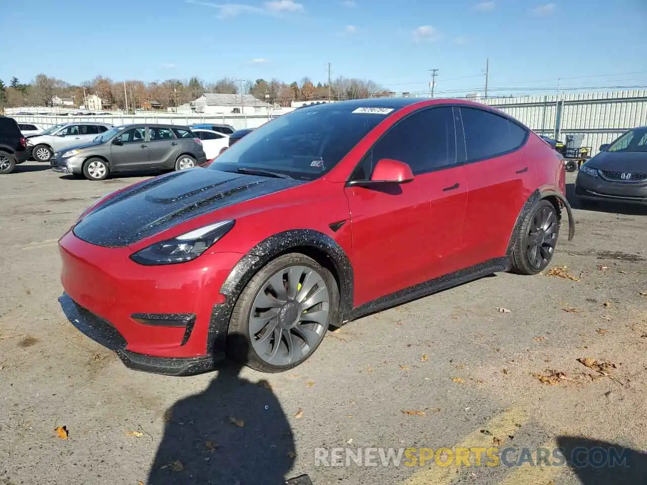 1 Photograph of a damaged car 5YJYGDEF7MF197484 TESLA MODEL Y 2021