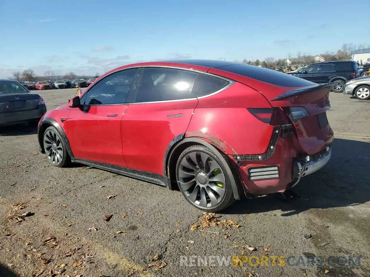 2 Photograph of a damaged car 5YJYGDEF7MF197484 TESLA MODEL Y 2021