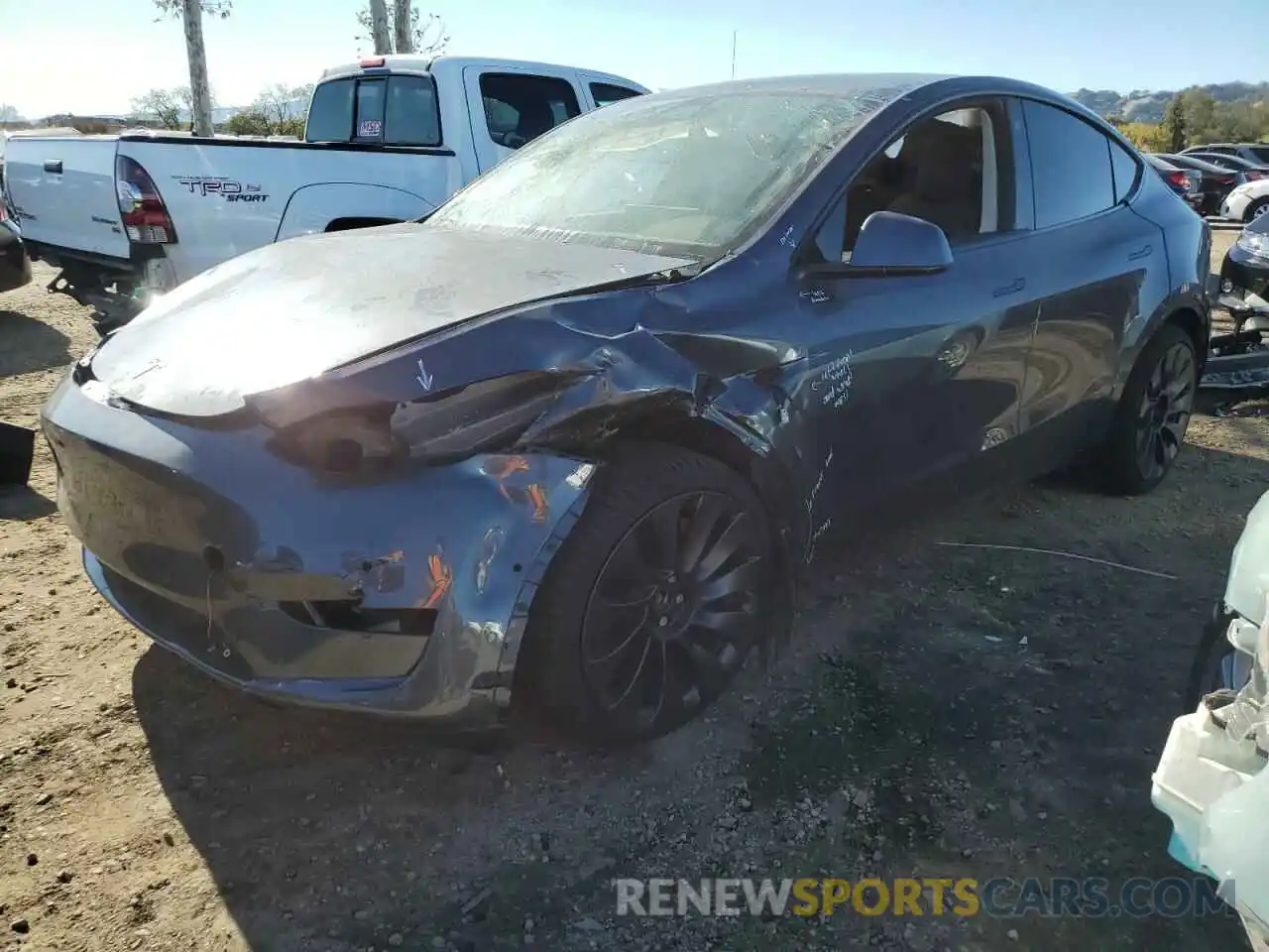 1 Photograph of a damaged car 5YJYGDEF7MF202182 TESLA MODEL Y 2021