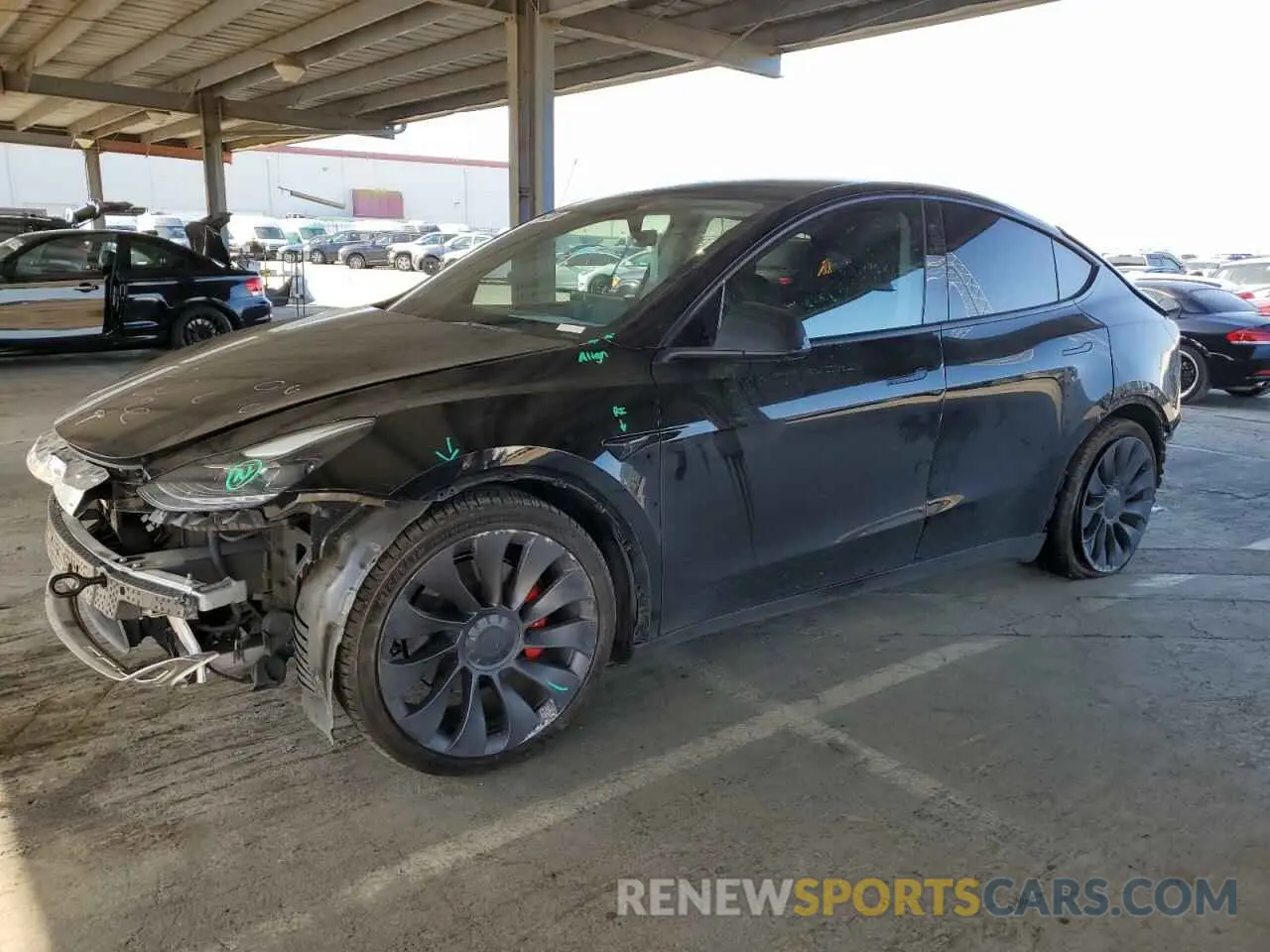 1 Photograph of a damaged car 5YJYGDEF7MF215644 TESLA MODEL Y 2021