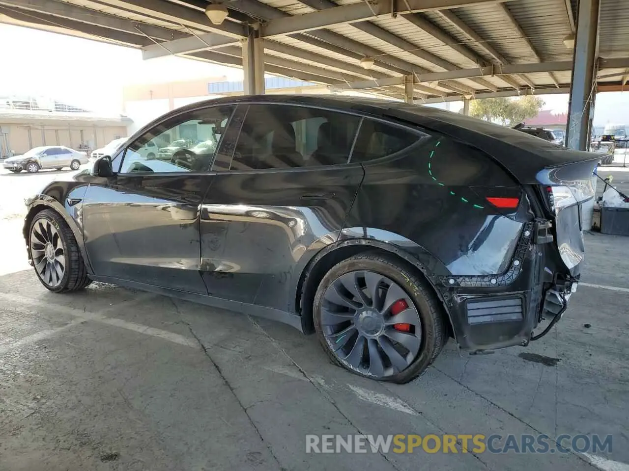 2 Photograph of a damaged car 5YJYGDEF7MF215644 TESLA MODEL Y 2021