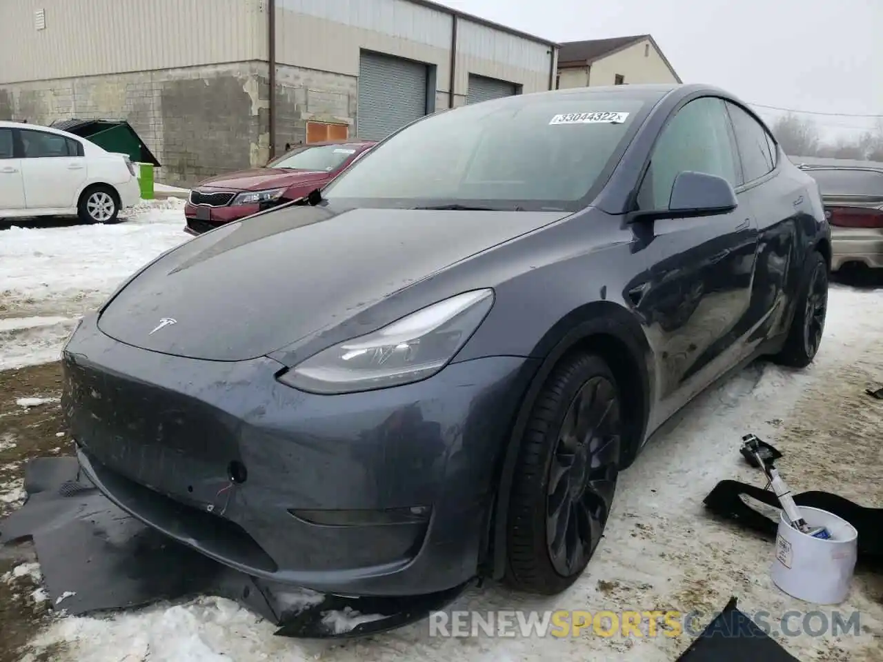 2 Photograph of a damaged car 5YJYGDEF7MF262270 TESLA MODEL Y 2021