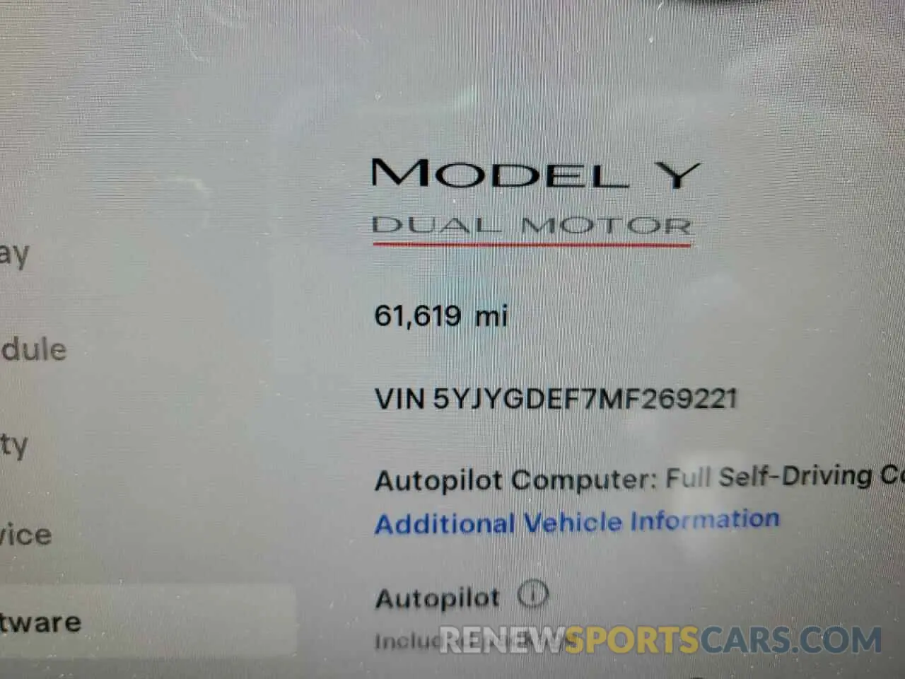 9 Photograph of a damaged car 5YJYGDEF7MF269221 TESLA MODEL Y 2021