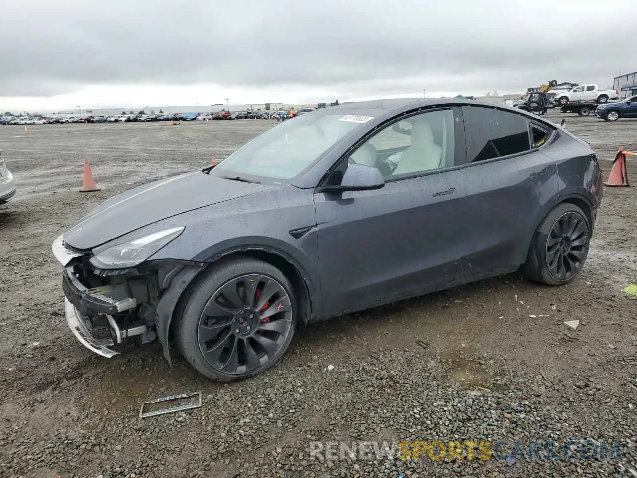 1 Photograph of a damaged car 5YJYGDEF8MF194674 TESLA MODEL Y 2021