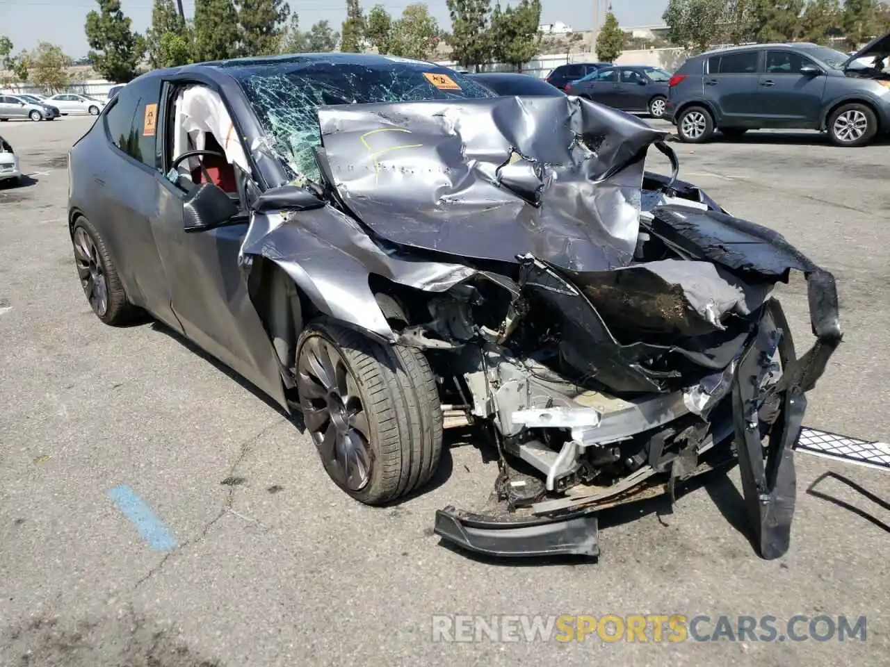 1 Photograph of a damaged car 5YJYGDEF8MF259300 TESLA MODEL Y 2021