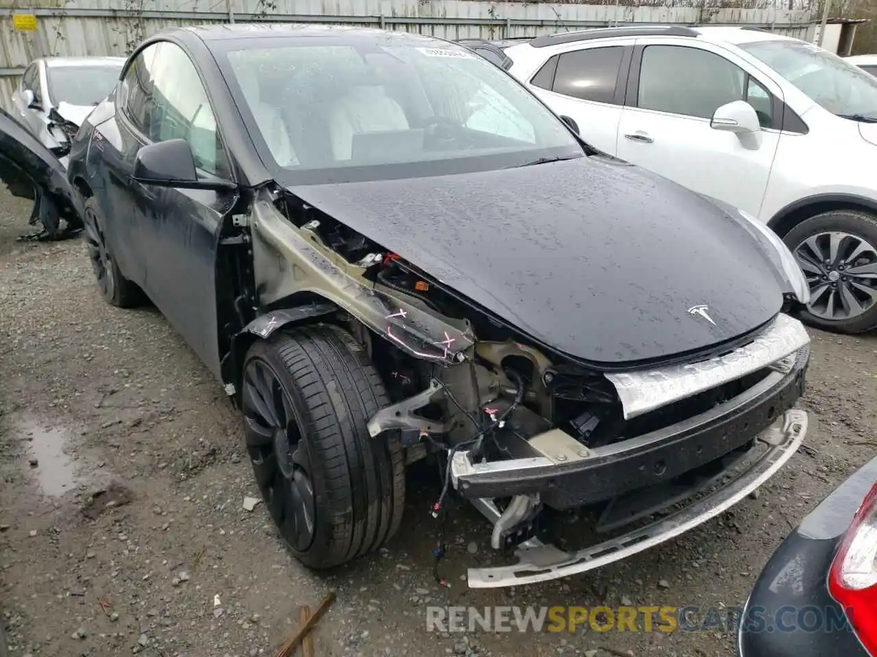 1 Photograph of a damaged car 5YJYGDEF8MF269728 TESLA MODEL Y 2021