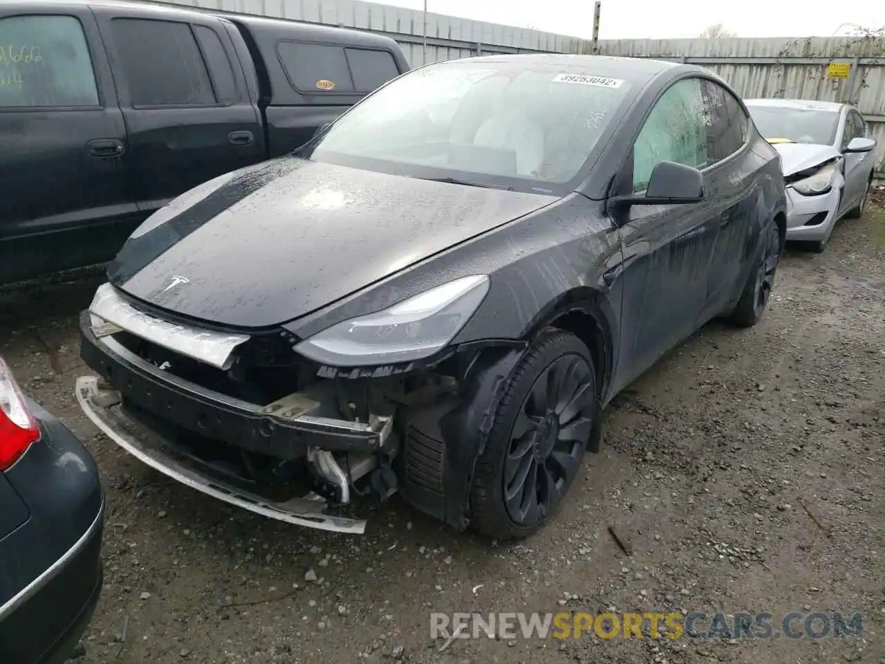 2 Photograph of a damaged car 5YJYGDEF8MF269728 TESLA MODEL Y 2021