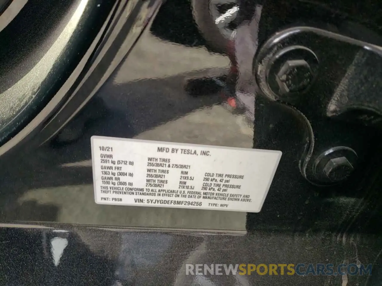 12 Photograph of a damaged car 5YJYGDEF8MF294256 TESLA MODEL Y 2021