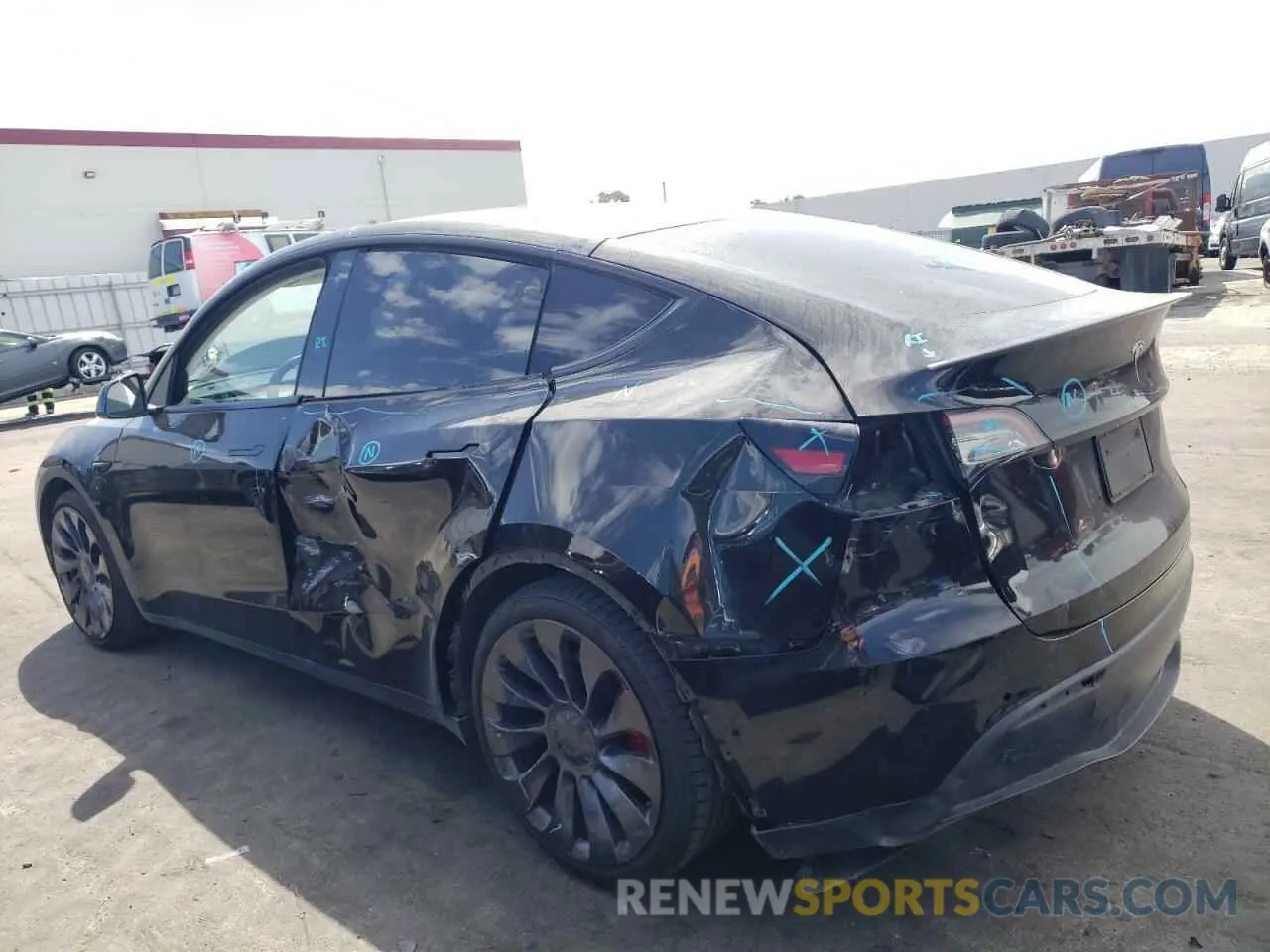 2 Photograph of a damaged car 5YJYGDEF8MF294256 TESLA MODEL Y 2021