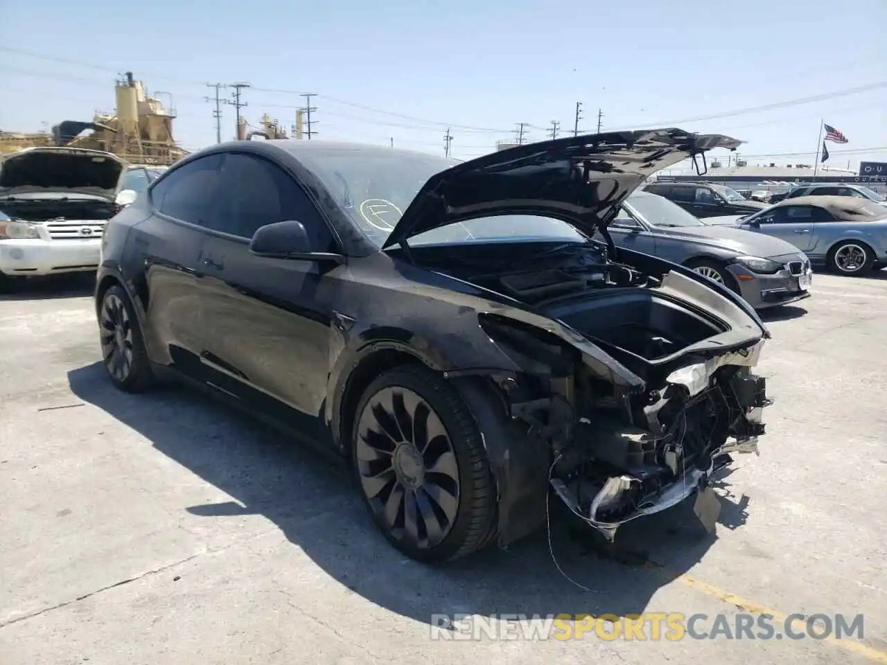 1 Photograph of a damaged car 5YJYGDEF9MF093370 TESLA MODEL Y 2021