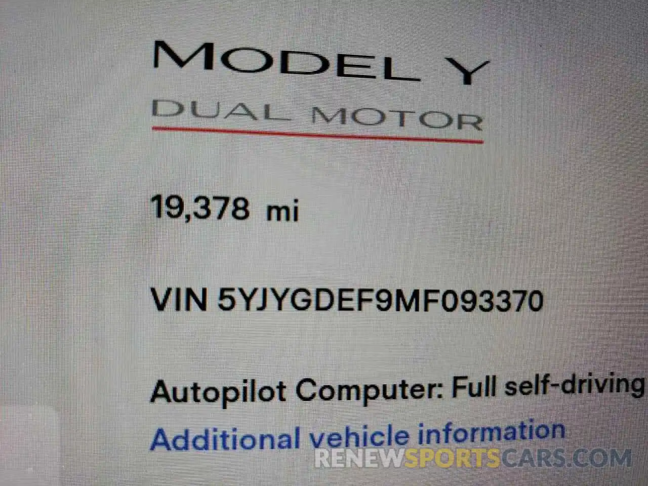 8 Photograph of a damaged car 5YJYGDEF9MF093370 TESLA MODEL Y 2021