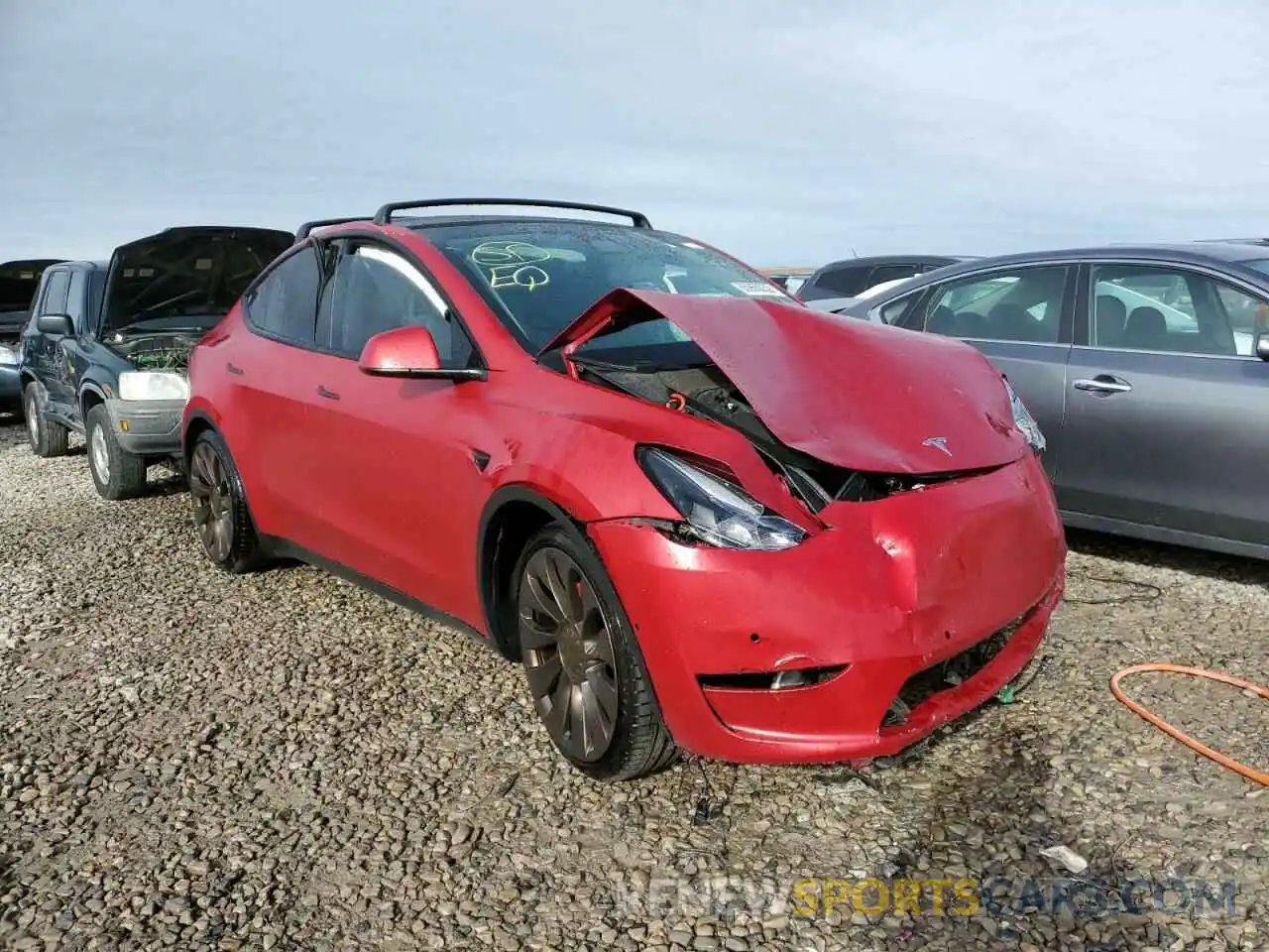 1 Photograph of a damaged car 5YJYGDEF9MF194828 TESLA MODEL Y 2021