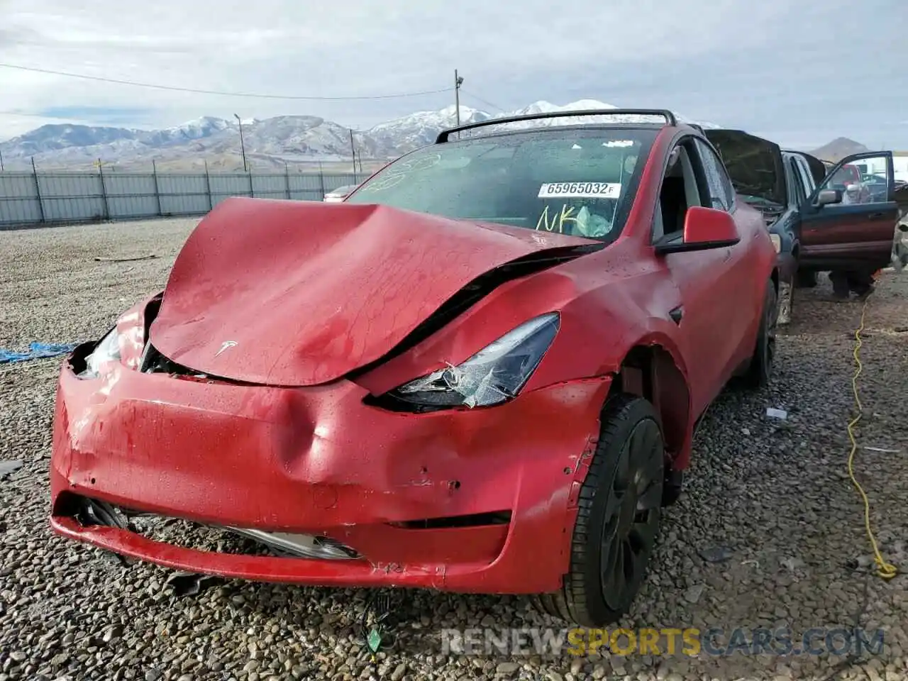 2 Photograph of a damaged car 5YJYGDEF9MF194828 TESLA MODEL Y 2021