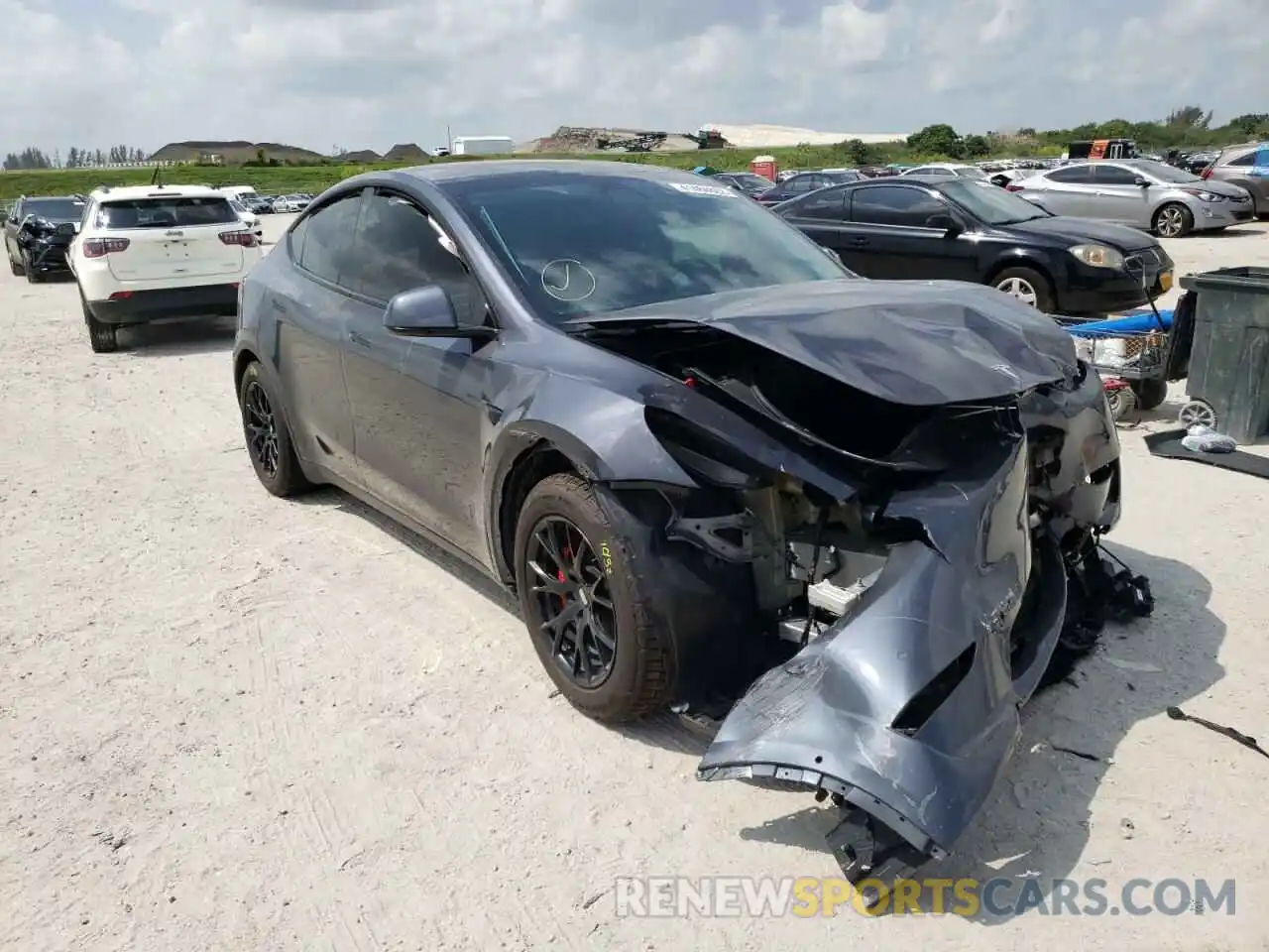 1 Photograph of a damaged car 5YJYGDEF9MF230436 TESLA MODEL Y 2021