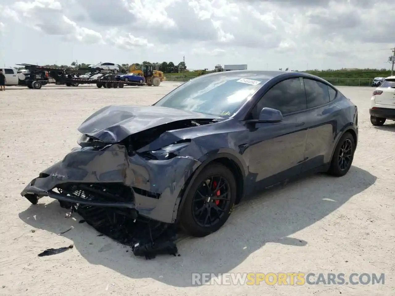 2 Photograph of a damaged car 5YJYGDEF9MF230436 TESLA MODEL Y 2021