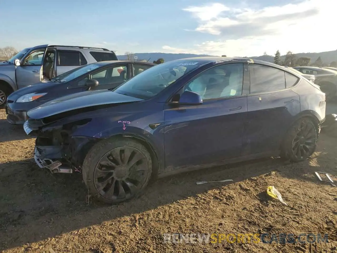 1 Photograph of a damaged car 5YJYGDEF9MF246622 TESLA MODEL Y 2021