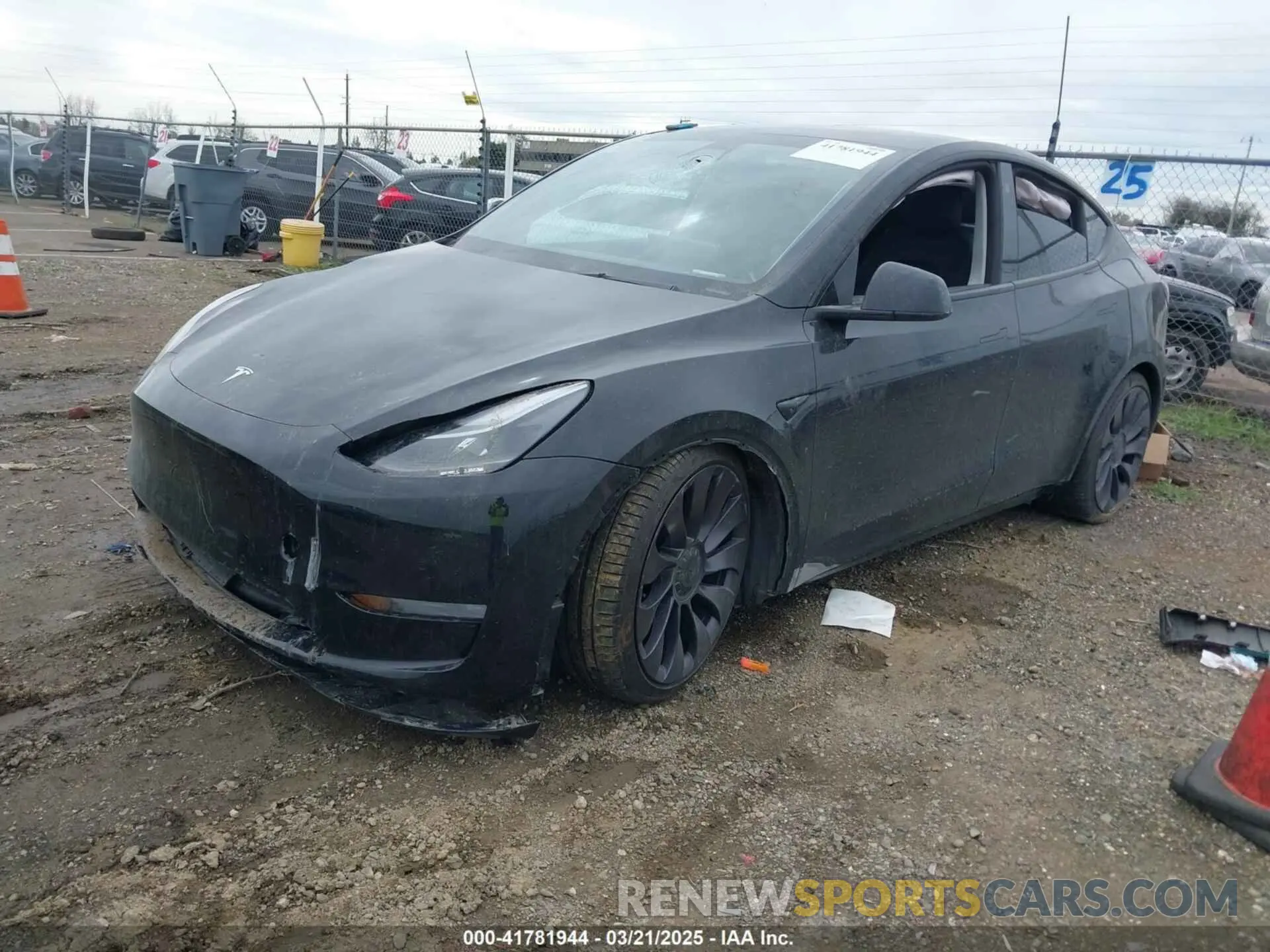 2 Photograph of a damaged car 5YJYGDEF9MF273884 TESLA MODEL Y 2021