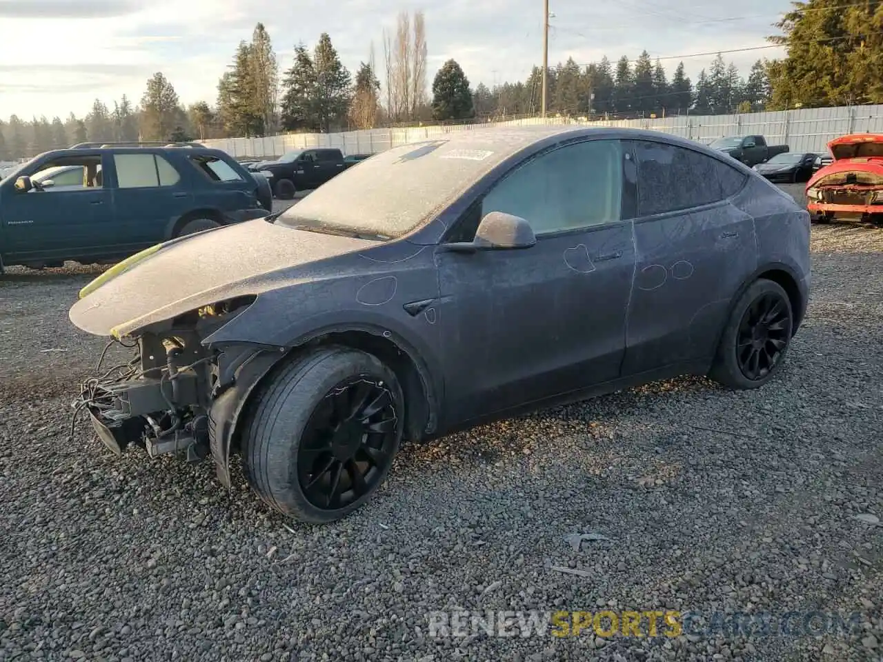 1 Photograph of a damaged car 7SAYGAEE0NF342178 TESLA MODEL Y 2022