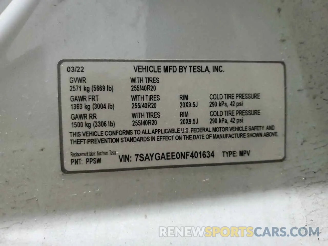 13 Photograph of a damaged car 7SAYGAEE0NF401634 TESLA MODEL Y 2022